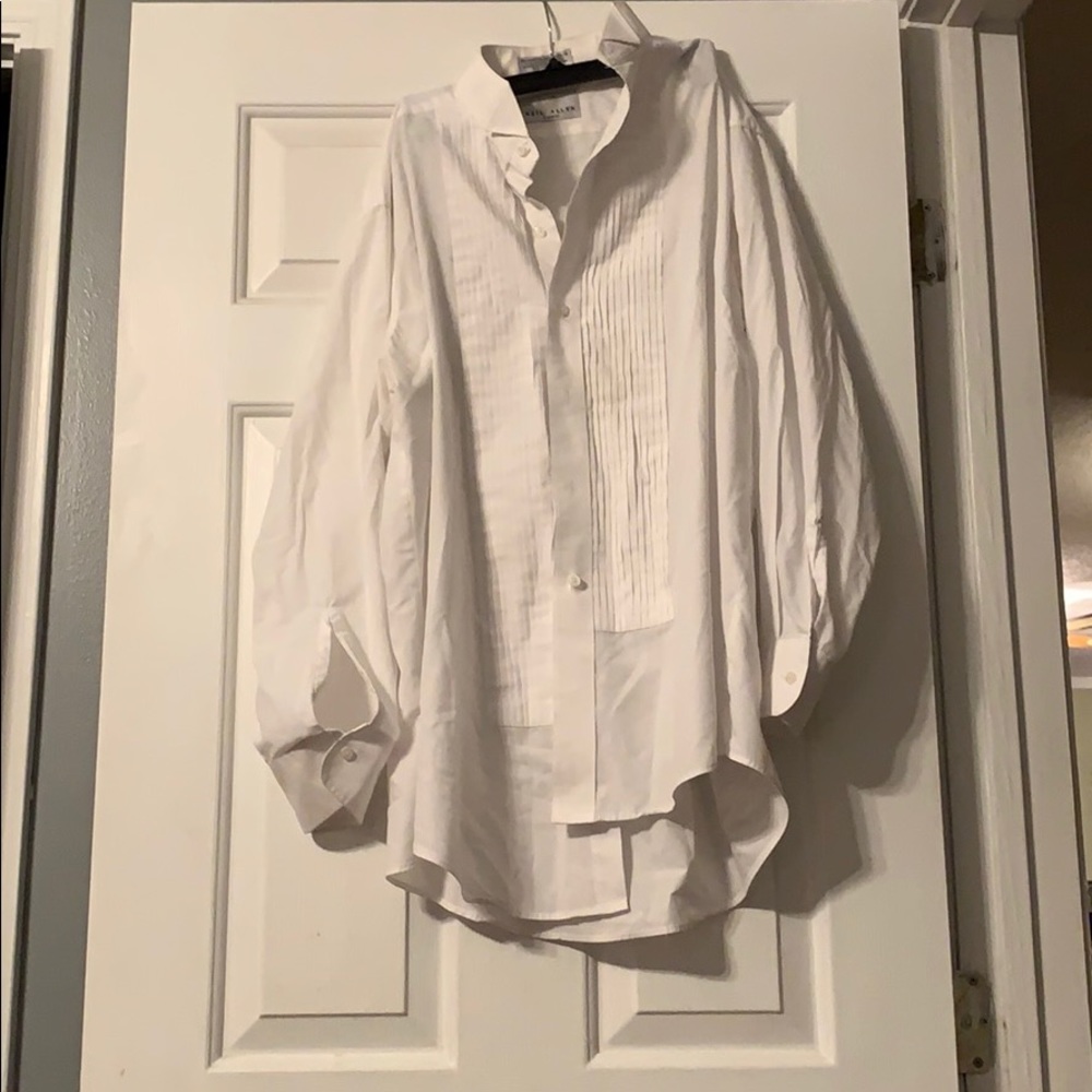 Men’s Neil Allyn White Tuxedo Shirt